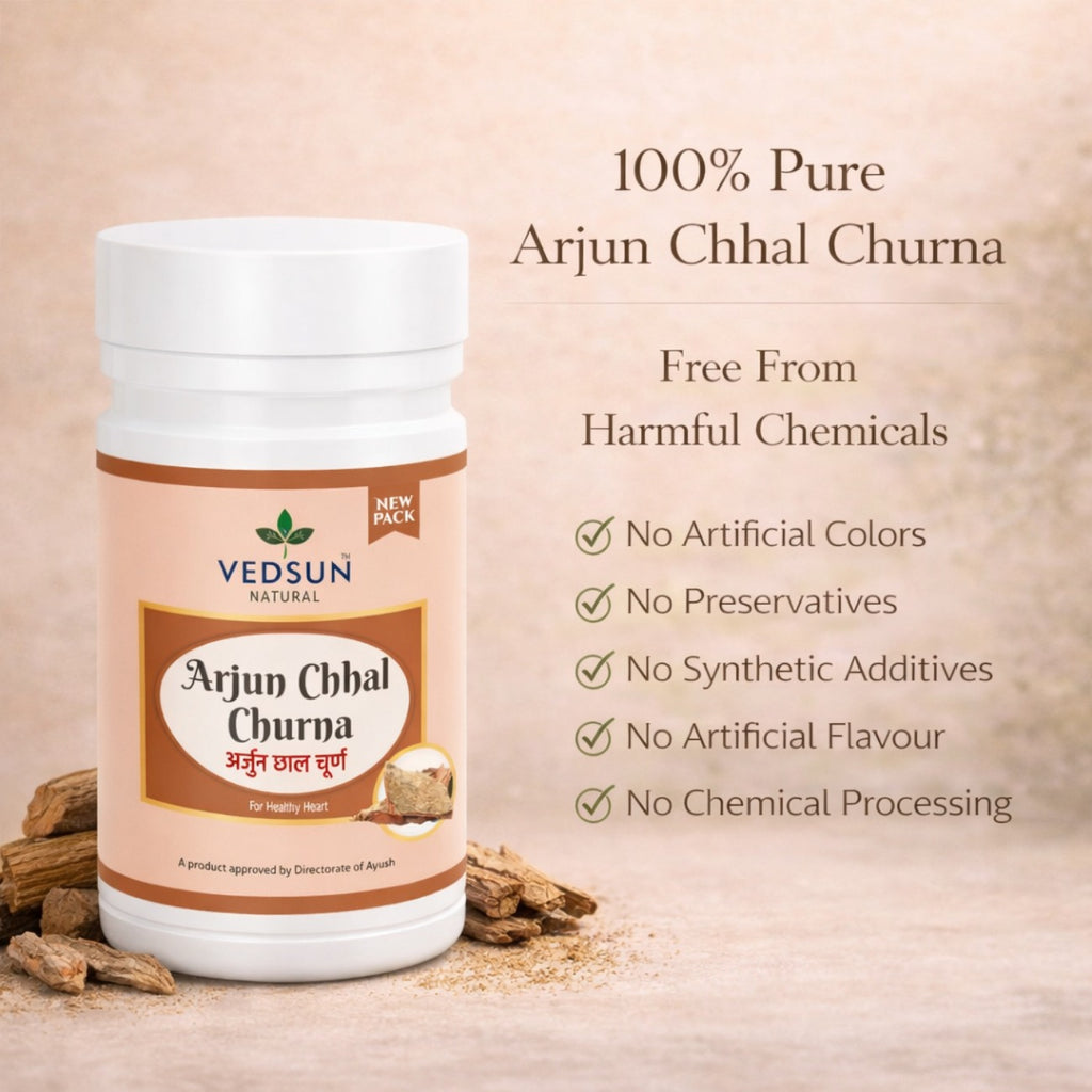 Arjun Chaal Churna 100gm by Vedsun – 100% Pure Arjuna Bark Powder for Cardiovascular & Heart Support