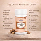 Arjun Chaal Churna 100gm by Vedsun – 100% Pure Arjuna Bark Powder for Cardiovascular & Heart Support