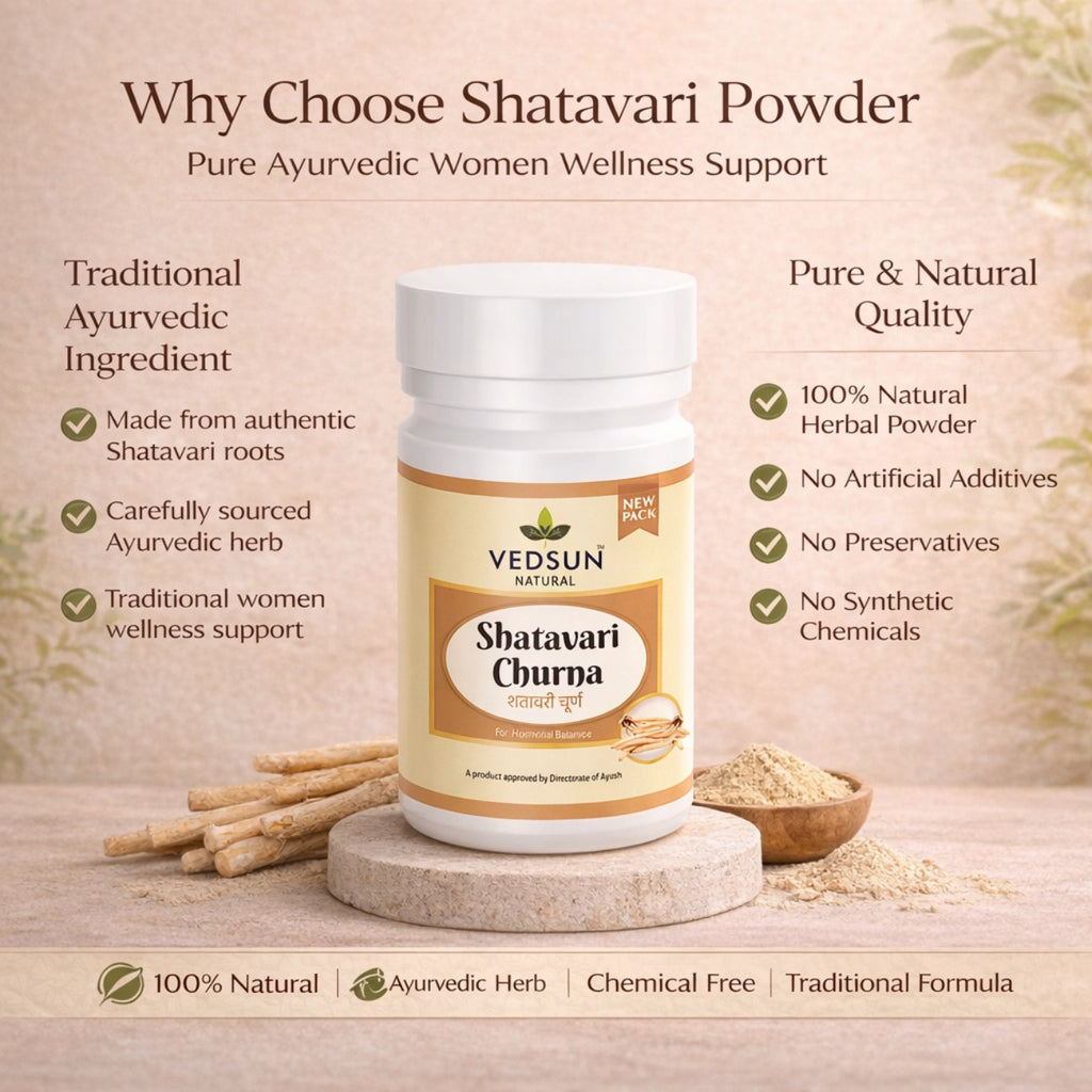 Shatavari Powder 100gm by Vedsun – 100% Pure Asparagus Racemosus Powder for Hormonal & Reproductive Wellness