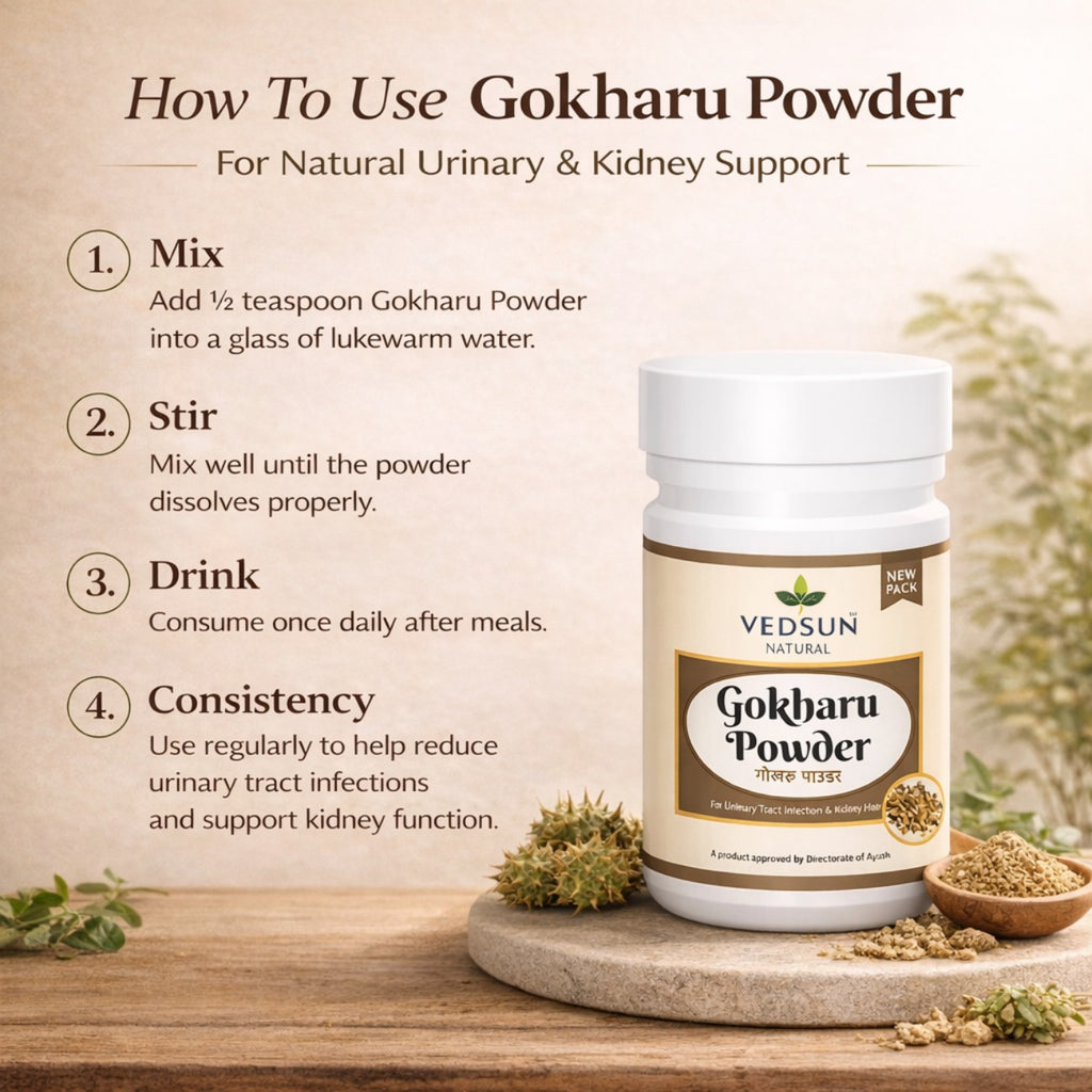 Gokharu Powder by Vedsun – 100% Pure Tribulus Terrestris Powder for Vitality & Urinary Health Support