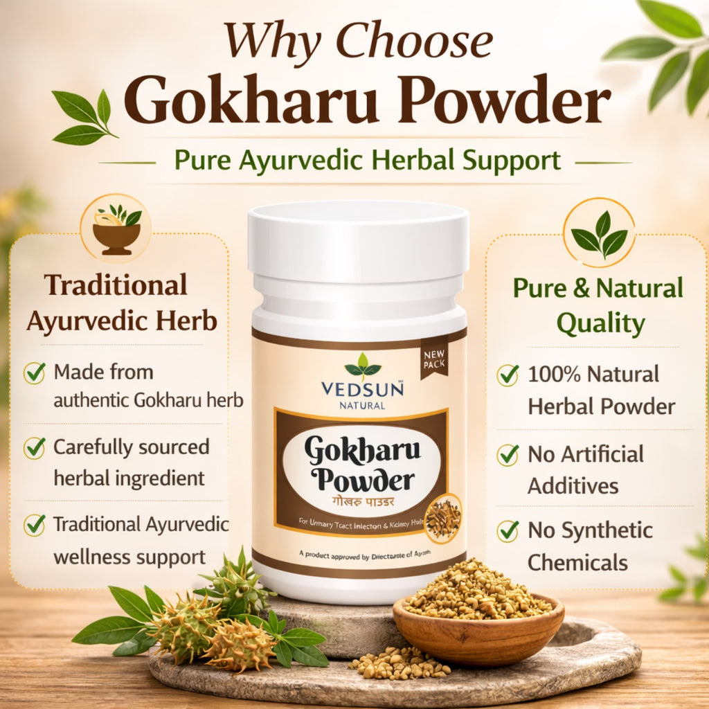 Gokharu Powder by Vedsun – 100% Pure Tribulus Terrestris Powder for Vitality & Urinary Health Support