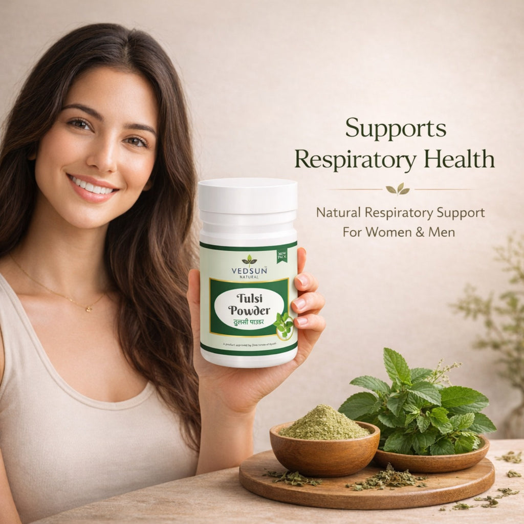 Tulsi Powder by Vedsun – 100% Pure Ocimum Sanctum Powder for Immunity & Respiratory Support