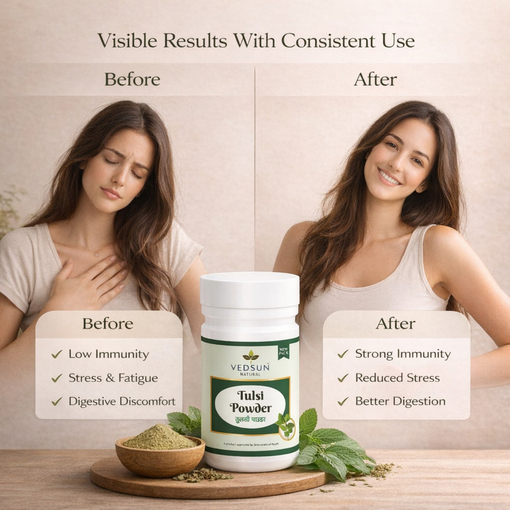 Tulsi Powder by Vedsun – 100% Pure Ocimum Sanctum Powder for Immunity & Respiratory Support