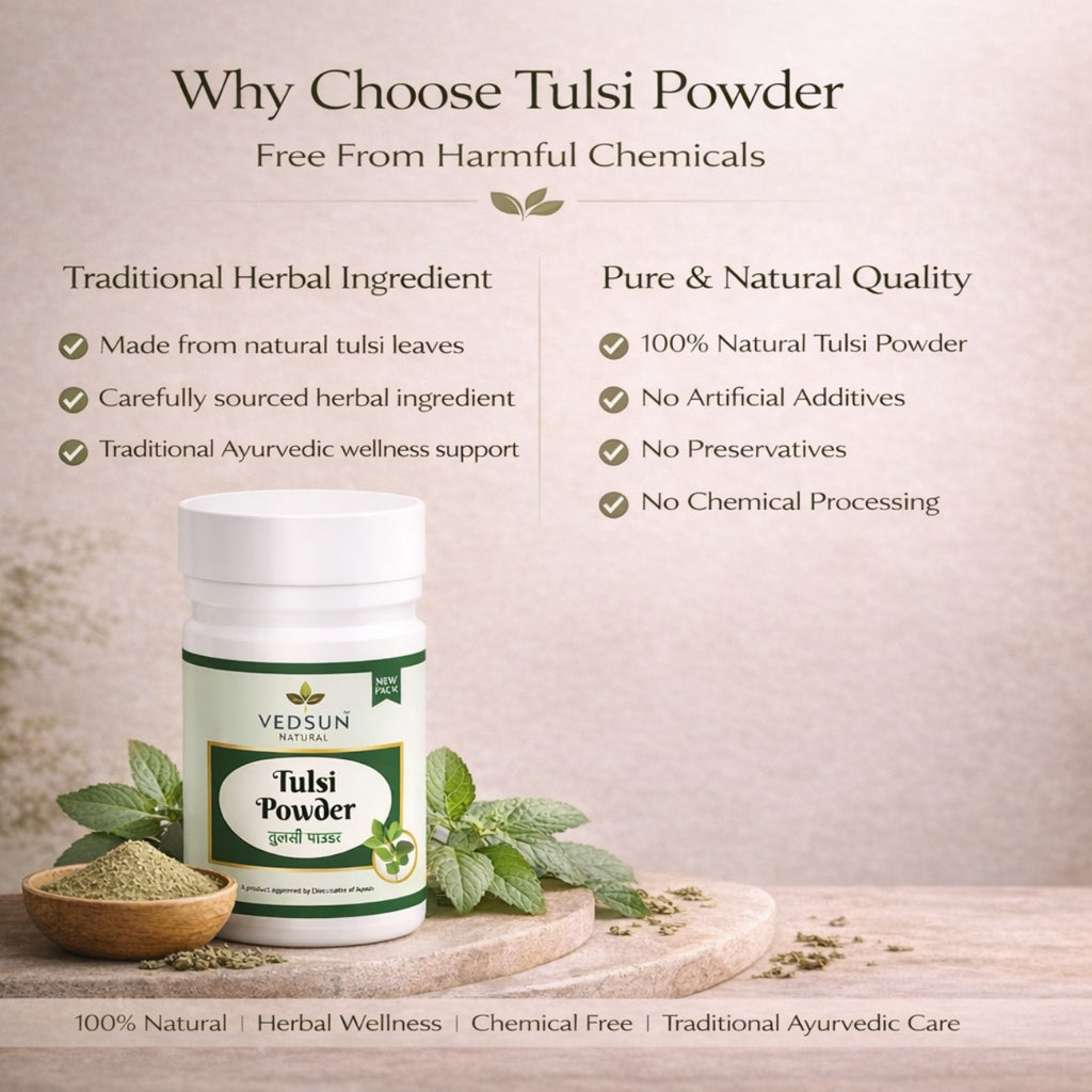 Tulsi Powder by Vedsun – 100% Pure Ocimum Sanctum Powder for Immunity & Respiratory Support