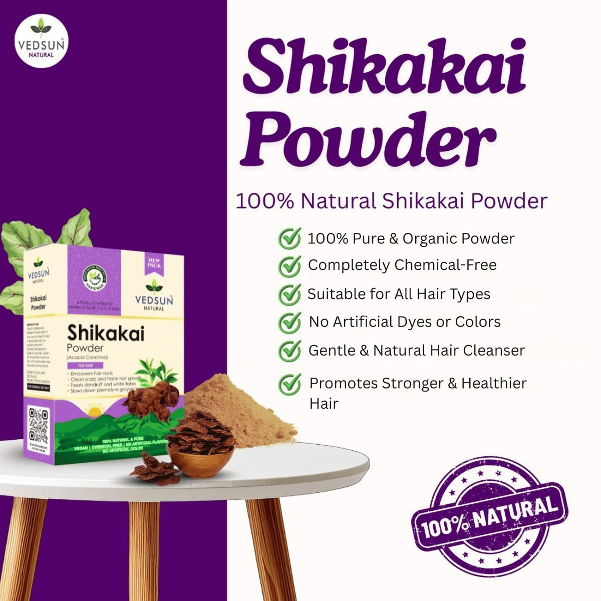 Shikakai Powder – Ayurvedic Hair Cleanser for Strong & Healthy Hair