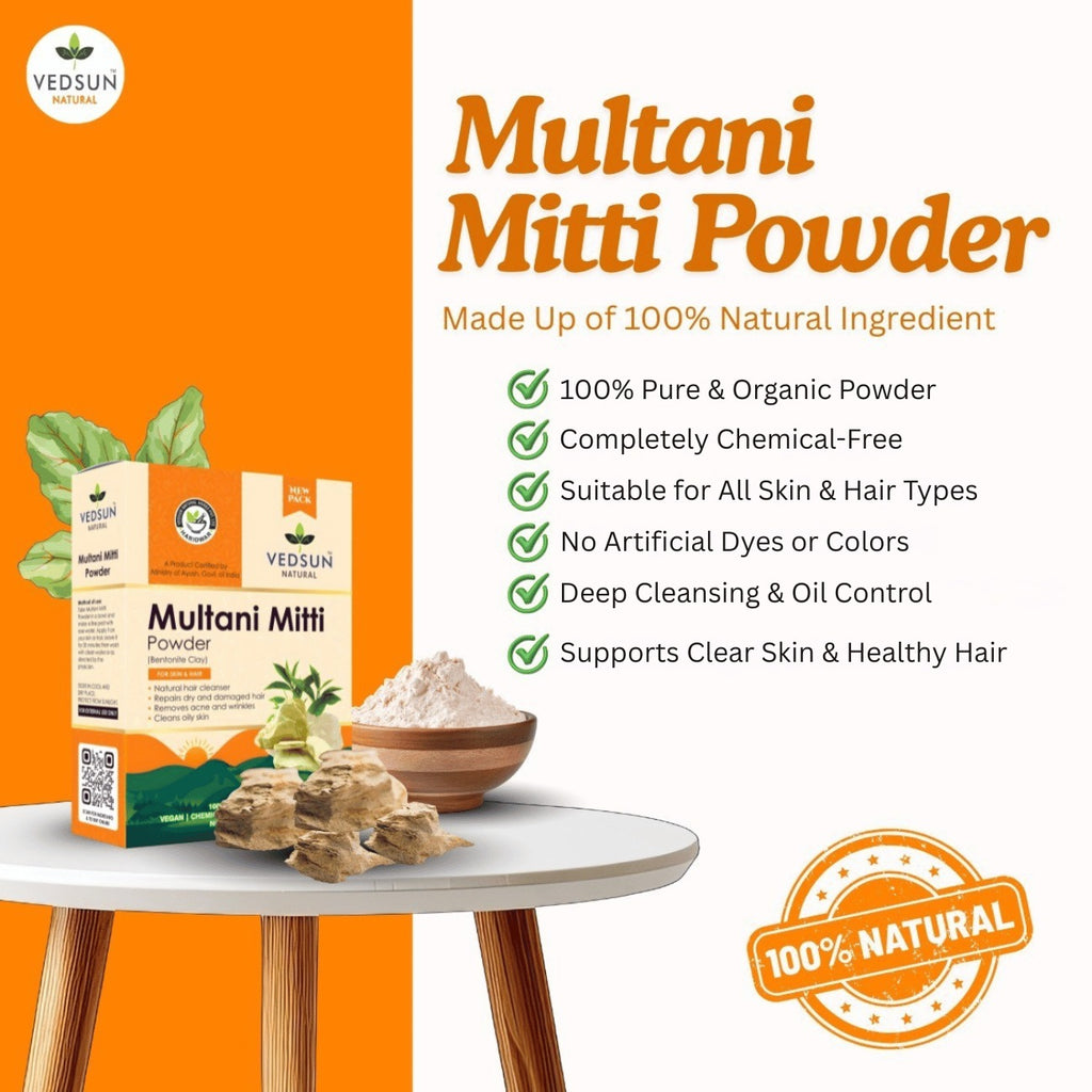 Multani Mitti Powder – Pure Natural Clay for Face, Hair & Skin Care