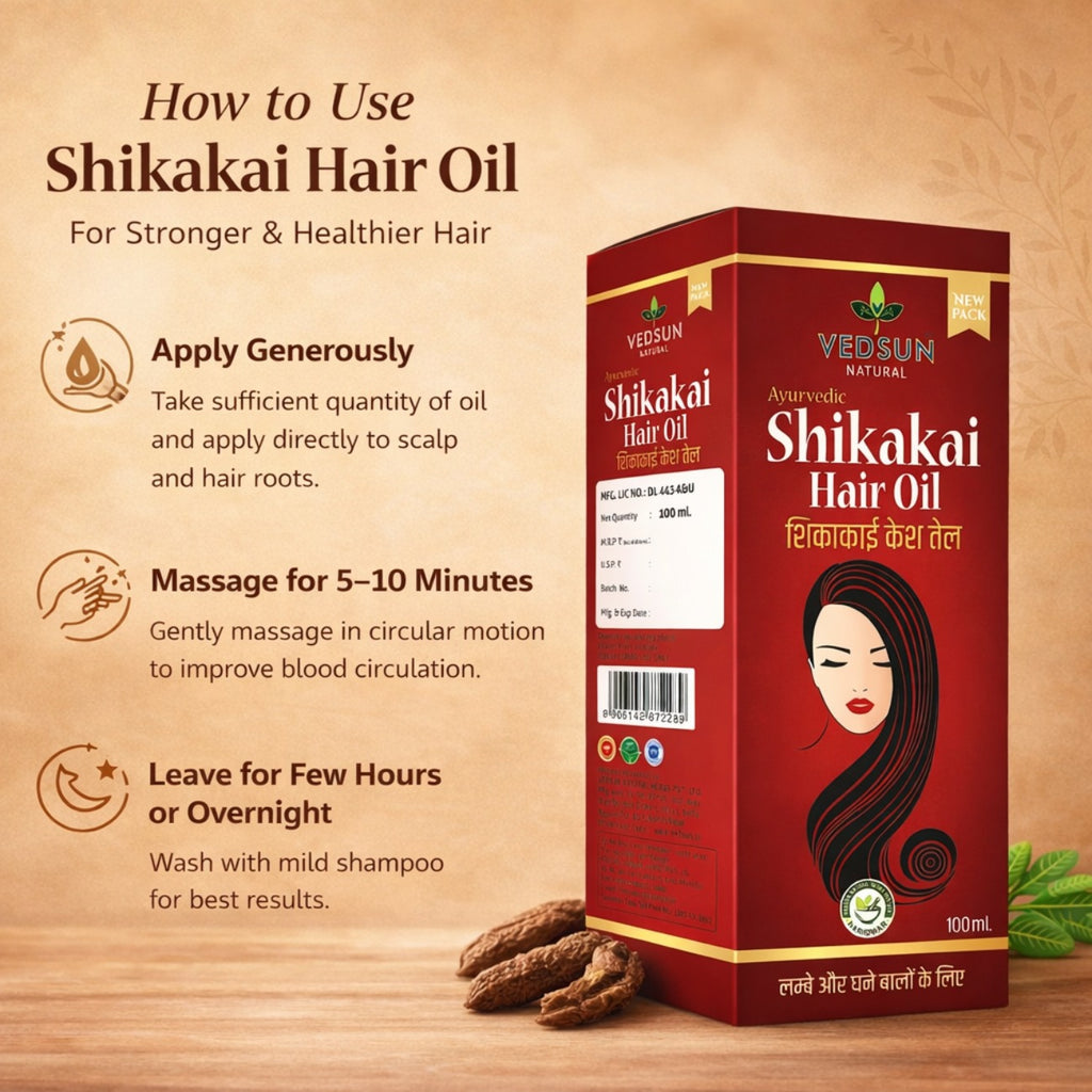 Shikakai Hair Oil by Vedsun – 100% Pure Natural Oil for Hair Growth & Scalp Nourishment