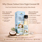 Extra Virgin Coconut Oil by Vedsun – Pure Cold Pressed Oil for Hair, Skin & Wellness