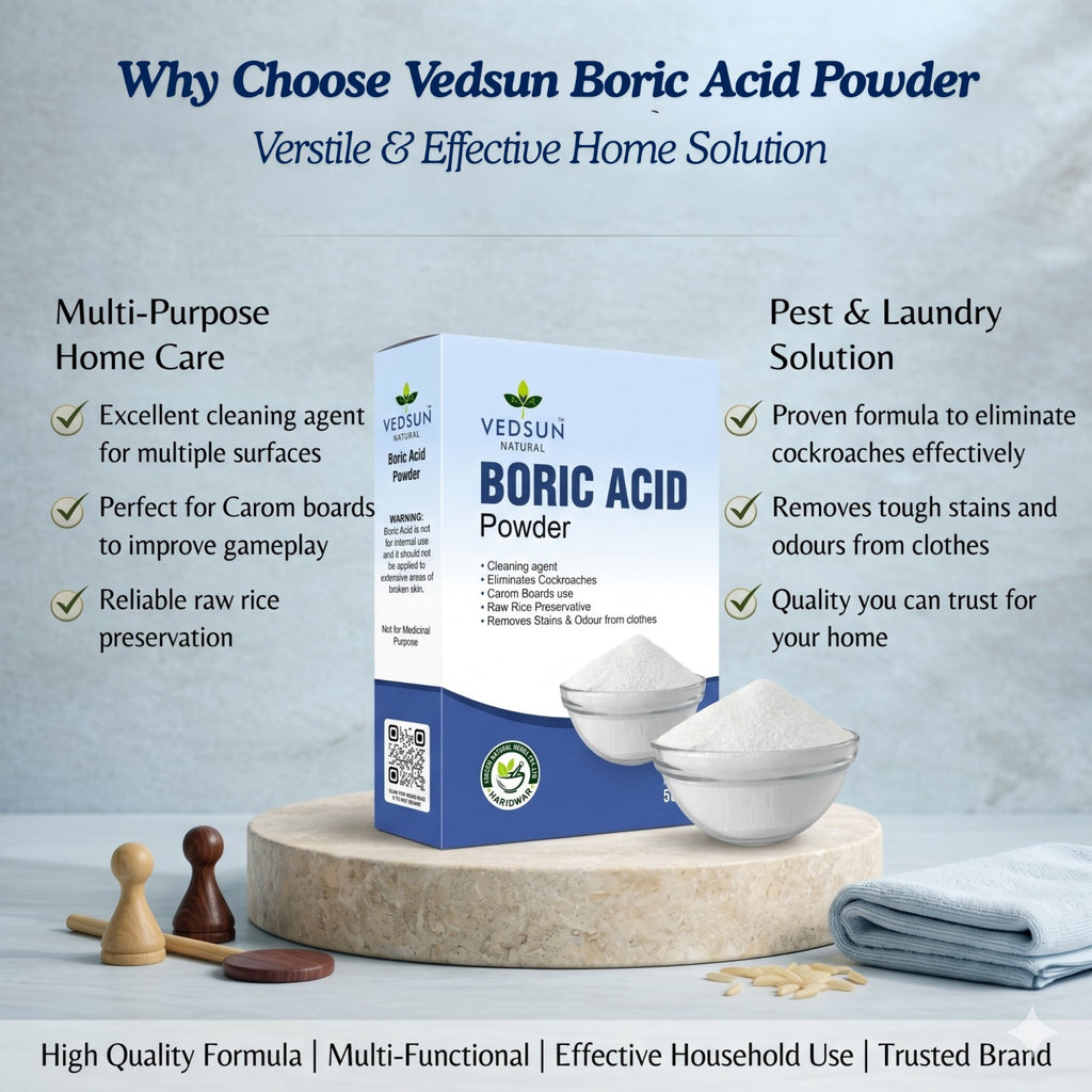 Vedsun Boric Acid Powder – Effective Cockroach & Ant Killer for Home Cleaning & Pest Control