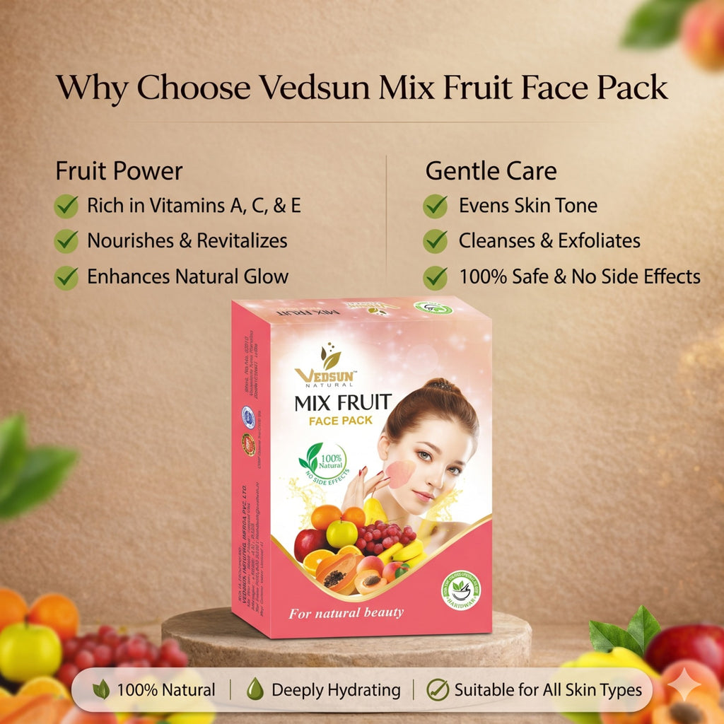 Mix Fruit Face Pack by Vedsun – Hydrating & Brightening Fruit Facial Pack for Radiant Skin