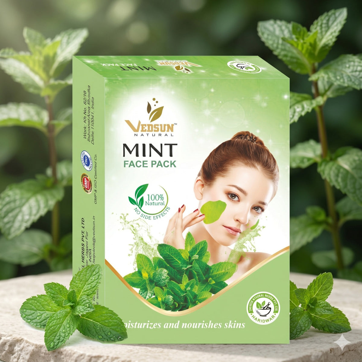 Mint Face Pack by Vedsun – Pudina Face Pack for Oil Control, Acne Care & Skin Freshness