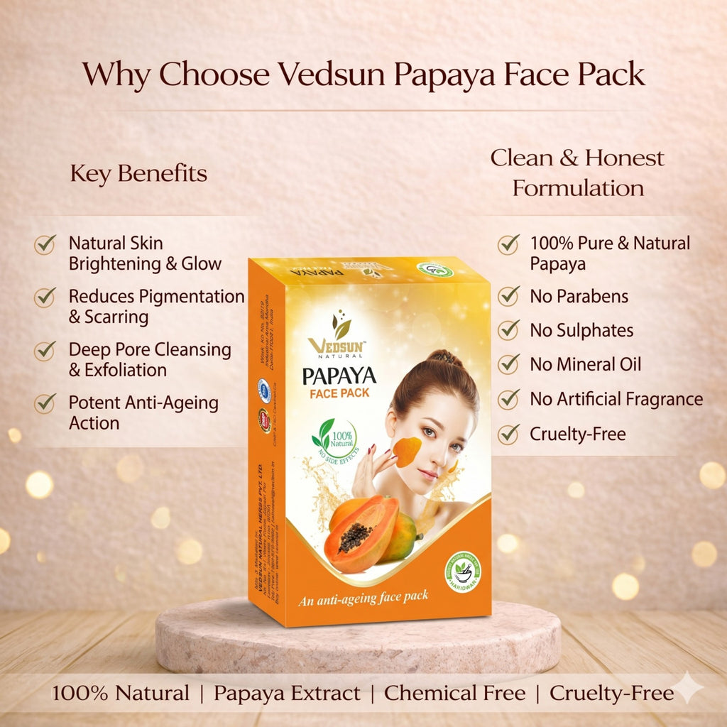 Papaya Face Pack by Vedsun – Exfoliating Face Mask for Tan Removal & Radiant Skin