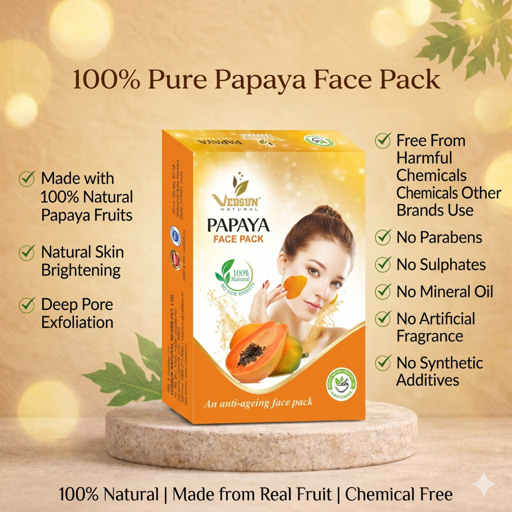 Papaya Face Pack by Vedsun – Exfoliating Face Mask for Tan Removal & Radiant Skin