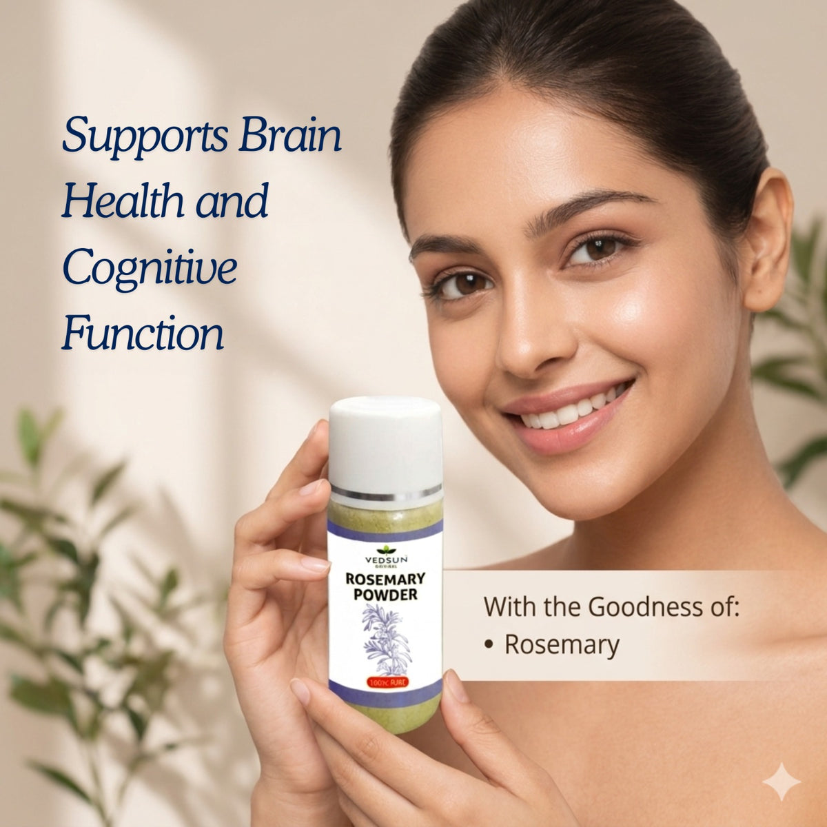 Rosemary Powder by Vedsun – 100% Pure Powder for Hair Growth, Scalp Care & Hair Strength