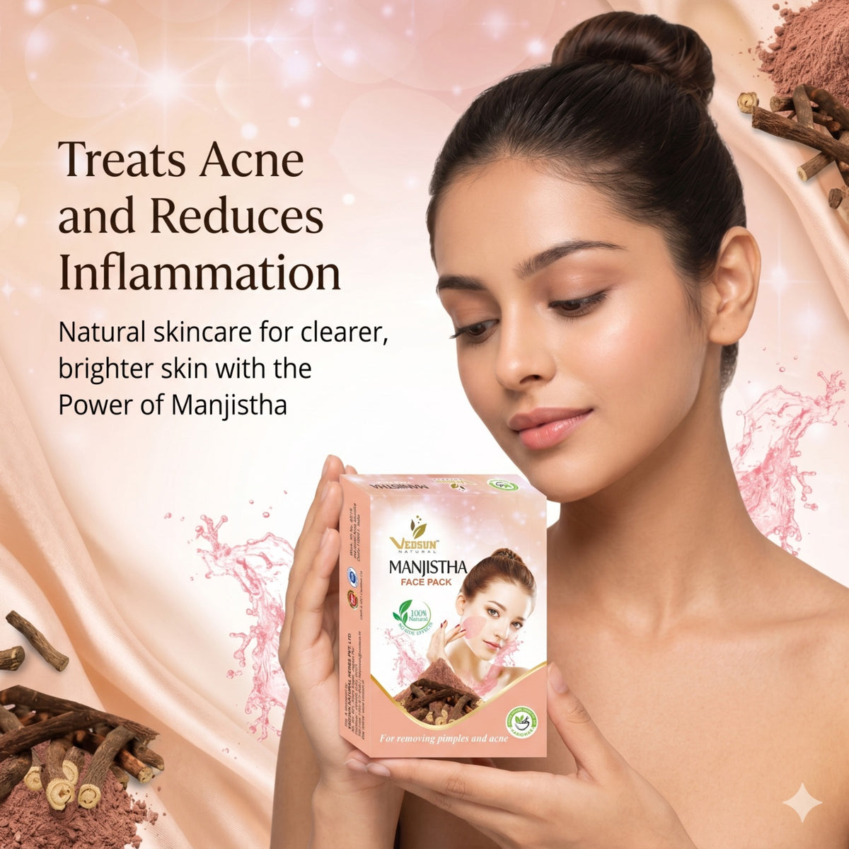 Vedsun Manjistha Face Pack – Ayurvedic Face Pack for Clear, Healthy & Radiant Skin
