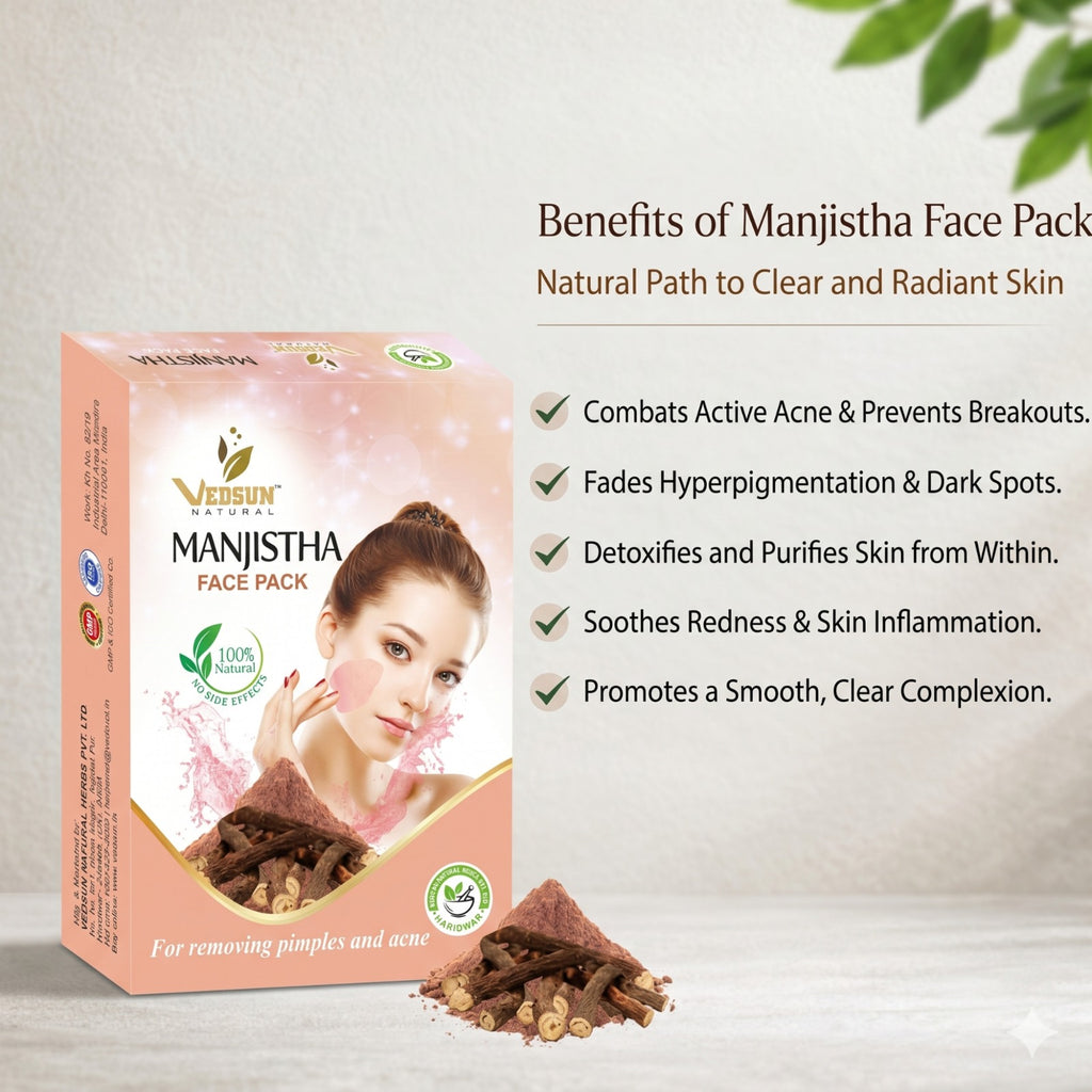 Vedsun Manjistha Face Pack – Ayurvedic Face Pack for Clear, Healthy & Radiant Skin