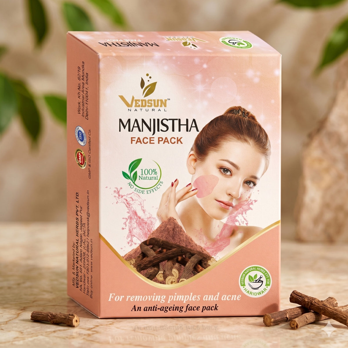 Vedsun Manjistha Face Pack – Ayurvedic Face Pack for Clear, Healthy & Radiant Skin