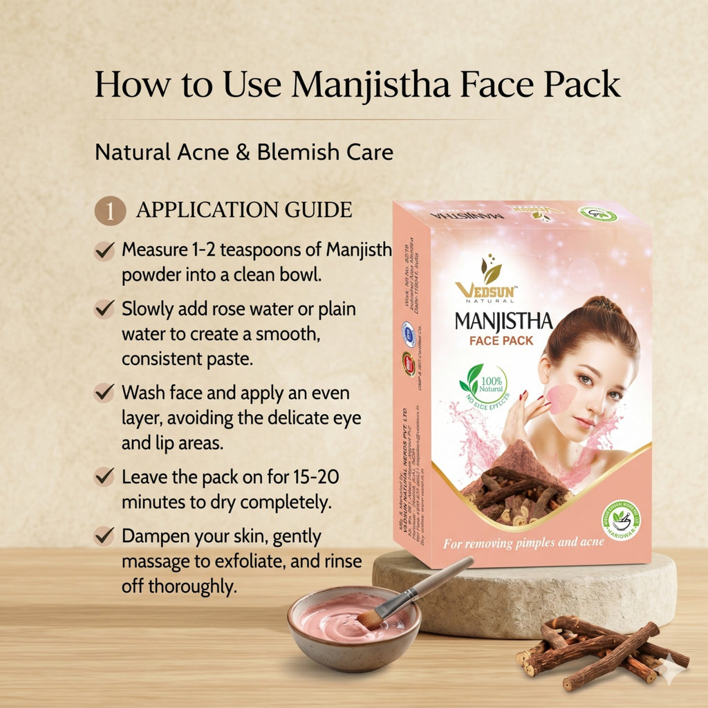 Vedsun Manjistha Face Pack – Ayurvedic Face Pack for Clear, Healthy & Radiant Skin