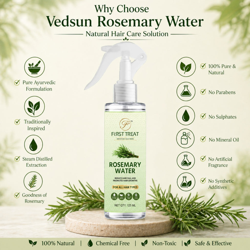 Rosemary Water by Vedsun – 100% Pure Powder for Hair Growth, Hair Strength & Scalp Health