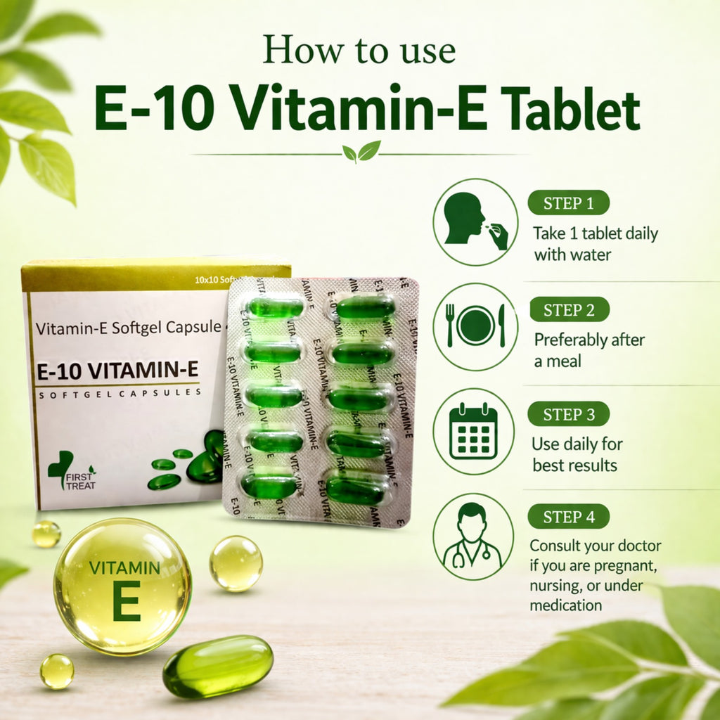 Vitamin E Tablets by Vedsun (E-10) – Capsules for Skin, Hair & Overall Wellness Support