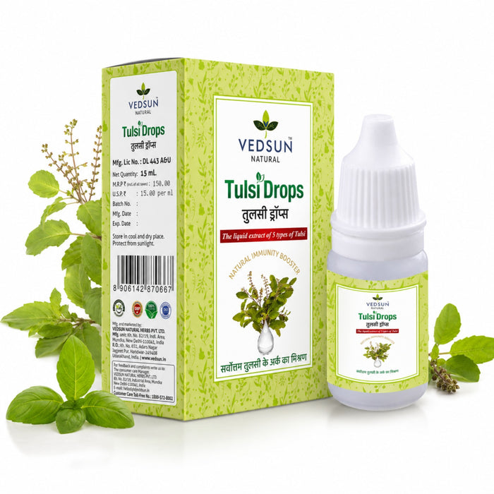 Tulsi Drops by Vedsun – Holy Basil Extract for Immunity, Cough Relief & Respiratory Support