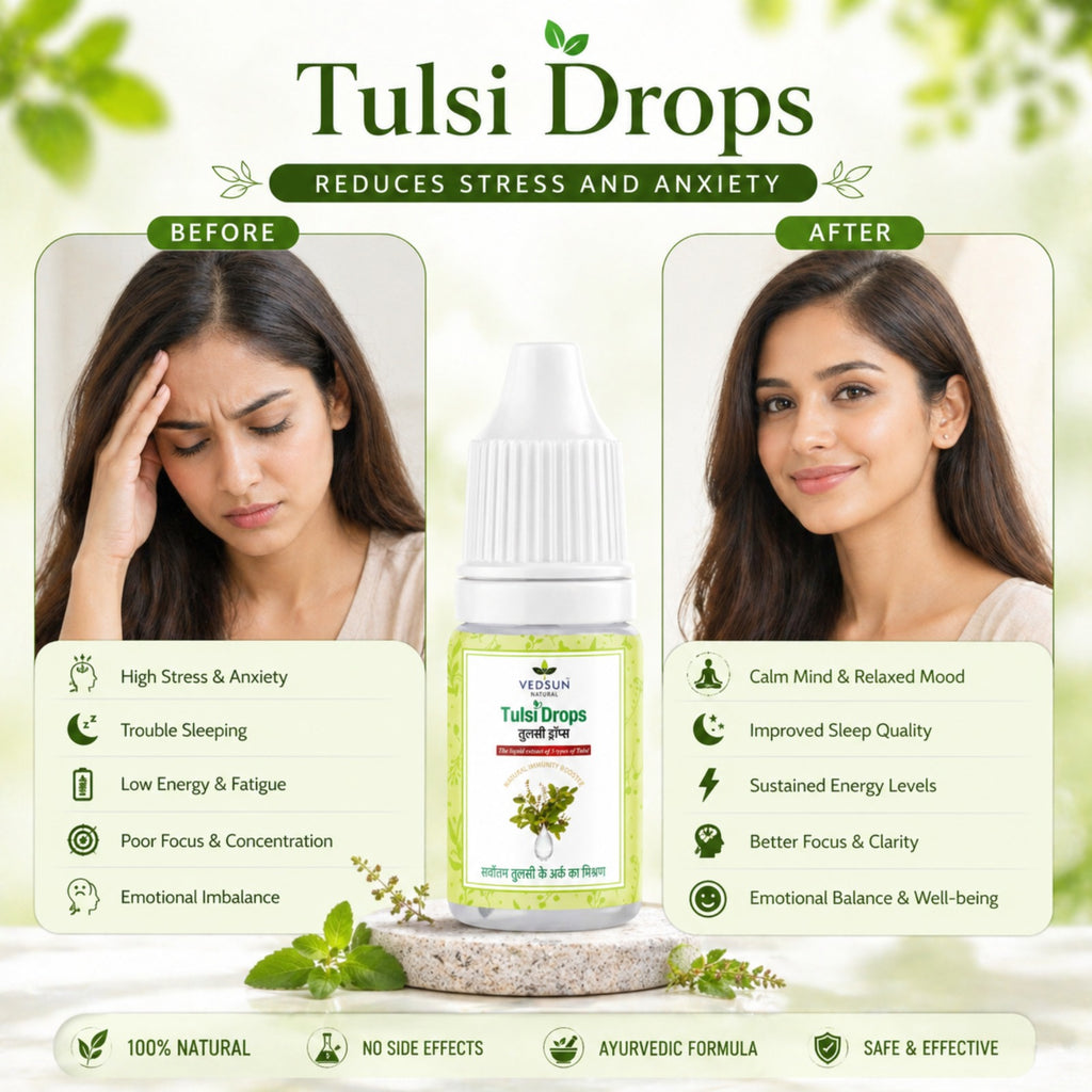Tulsi Drops by Vedsun – Holy Basil Extract for Immunity, Cough Relief & Respiratory Support