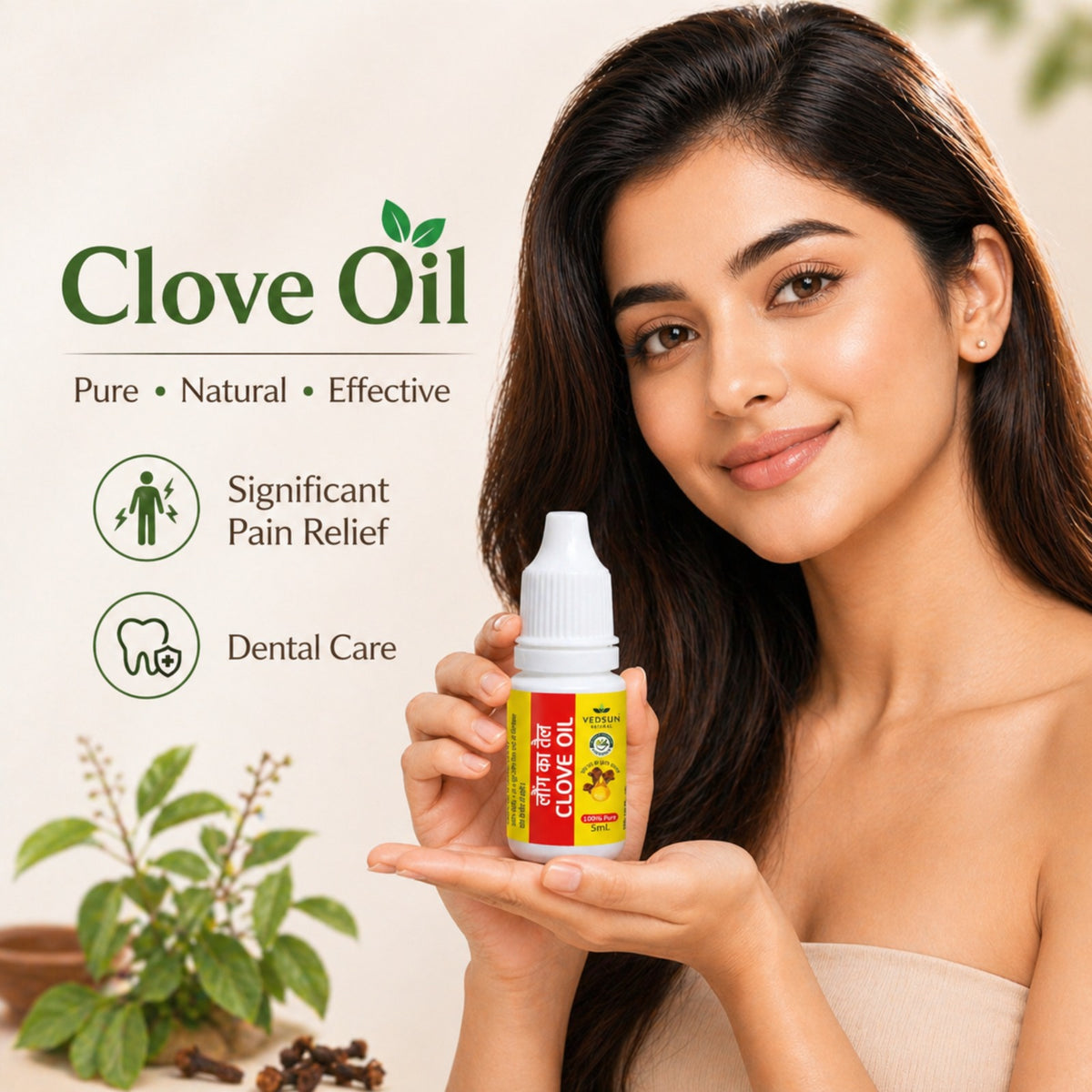 Clove Oil by Vedsun – 100% Pure Laung Oil for Toothache, Oral Care & Wellness