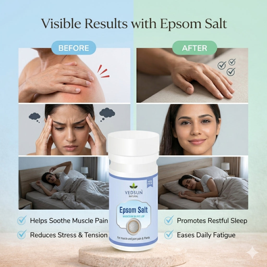 Vedsun Epsom Salt – Pure Magnesium Sulfate for Bath, Foot Soak & Wellness Use