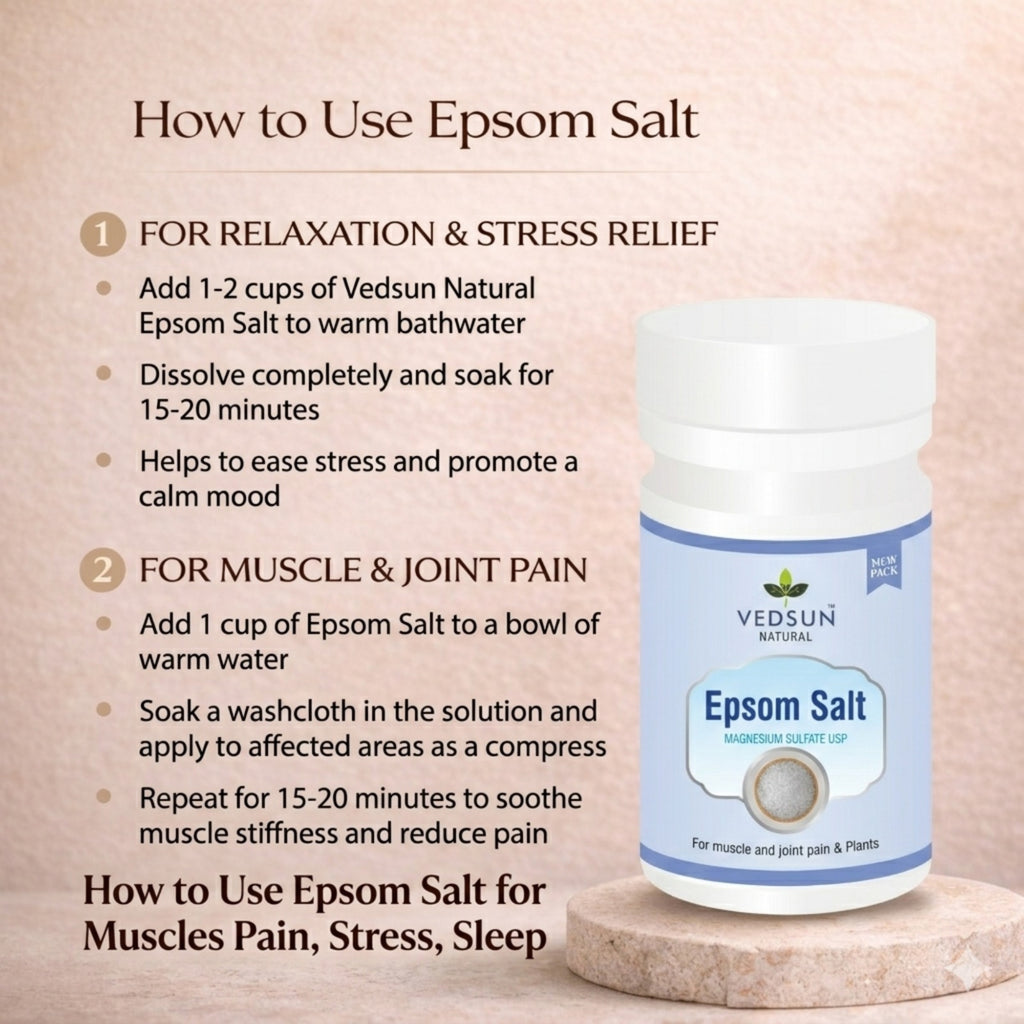 Vedsun Epsom Salt – Pure Magnesium Sulfate for Bath, Foot Soak & Wellness Use