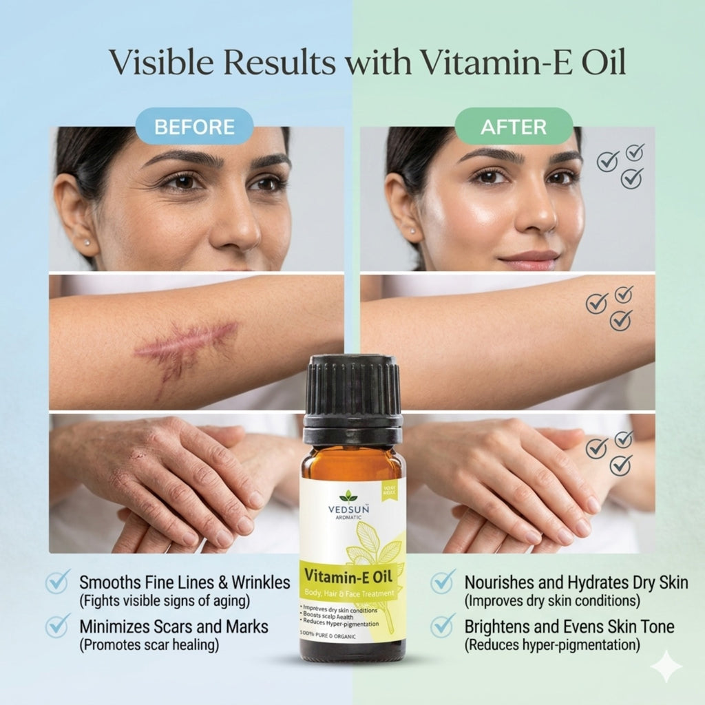 Vitamin E Oil by Vedsun – 100% Pure Tocopherol Oil for Skin, Hair & Daily Care