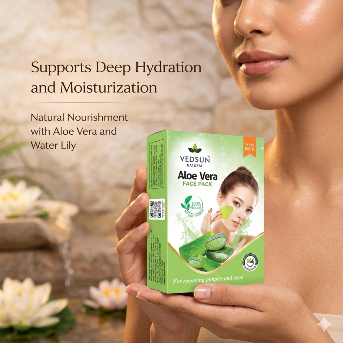 Vedsun Aloe Vera Face Pack – Cooling Face Mask for Acne, Irritated Skin & Skin Repair