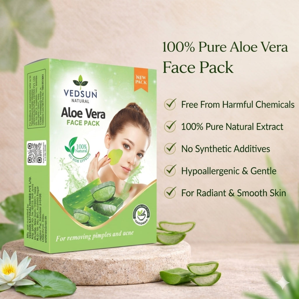 Vedsun Aloe Vera Face Pack – Cooling Face Mask for Acne, Irritated Skin & Skin Repair