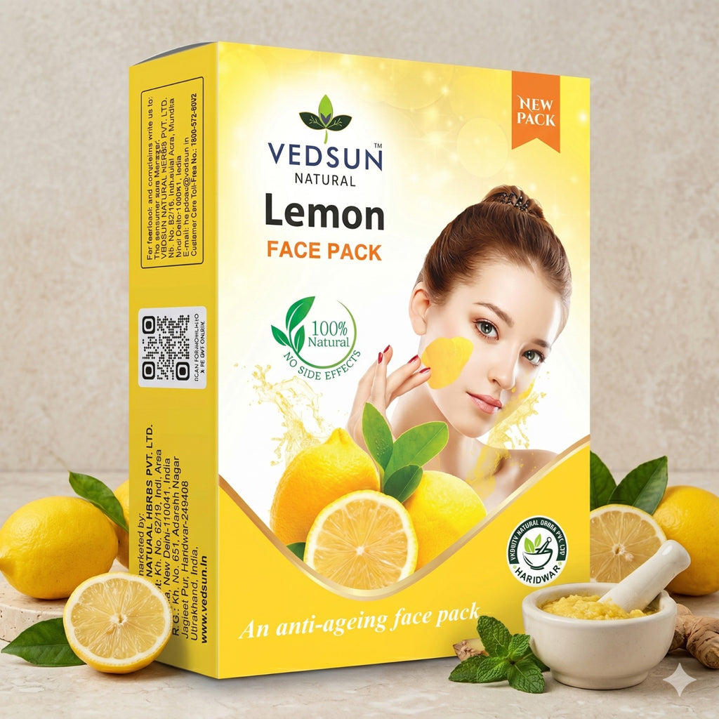Vedsun Lemon Face Pack – Natural Face Mask for Tan Removal, Oil Control & Bright Glowing Skin