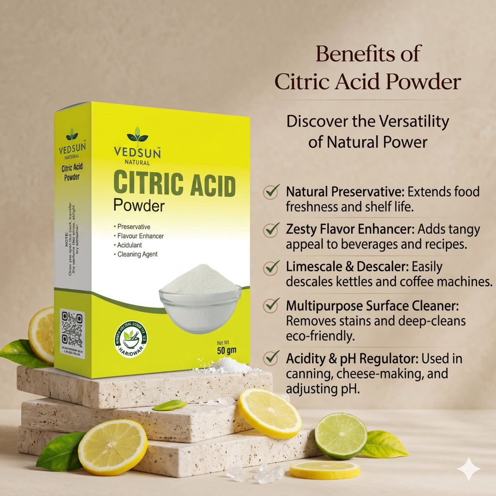 Citric Acid Powder by Vedsun – Natural Cleaning Agent for Home, Kitchen & Appliance Descaling