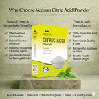Citric Acid Powder by Vedsun – Natural Cleaning Agent for Home, Kitchen & Appliance Descaling